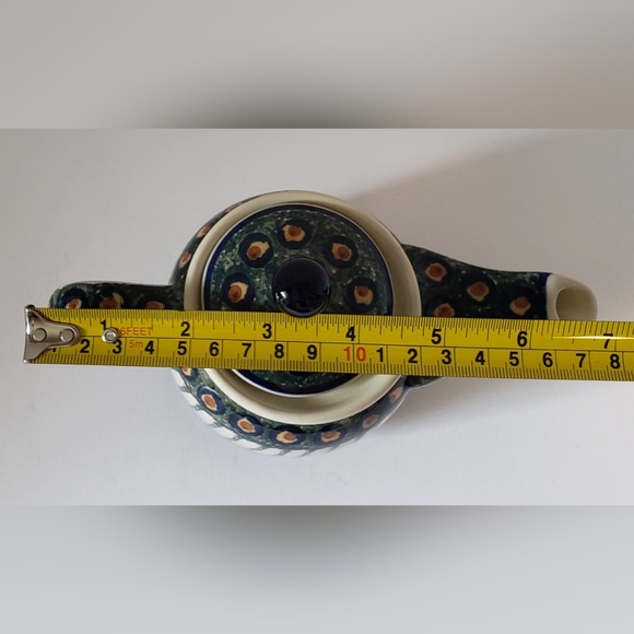 Polish Pottery 17 oz Tea or Coffee Pot w/ Lid - Picture 7 of 8